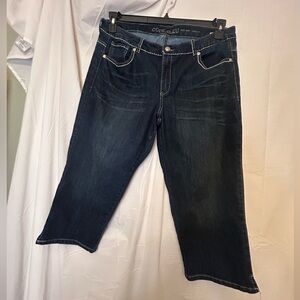 Code Bleu Andrea Capri Blue Jeans Women's 16W With Rhinestone Accents